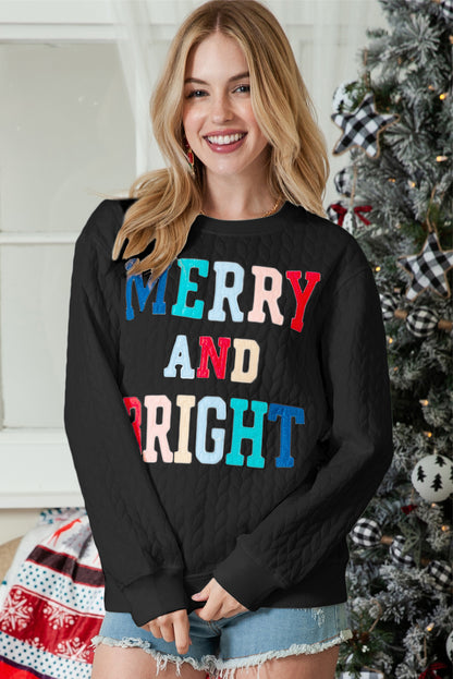 Merry and Bright Quilted Sweatshirt