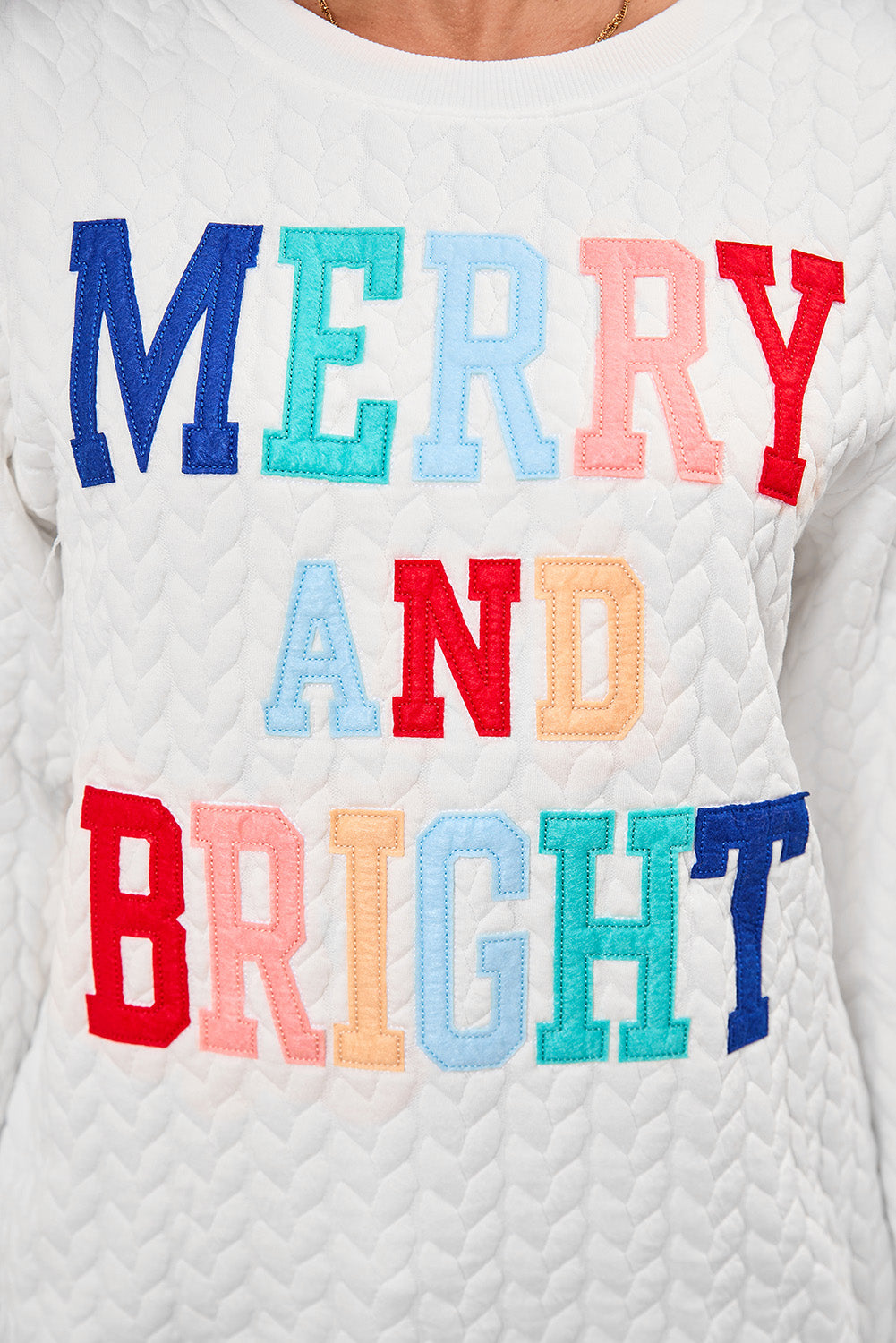 Merry and Bright Quilted Sweatshirt